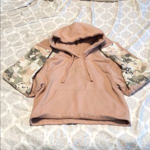 Kith Cropped Camo Sleeve Hoodie